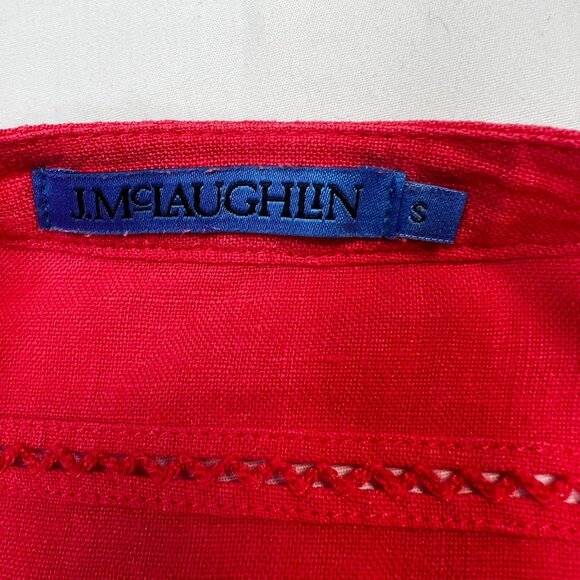 J Mclaughlin Nylee Linen Mini Dress 3/4 sleeve Pockets Coral Rose Pink Small - Picture 4 of 12